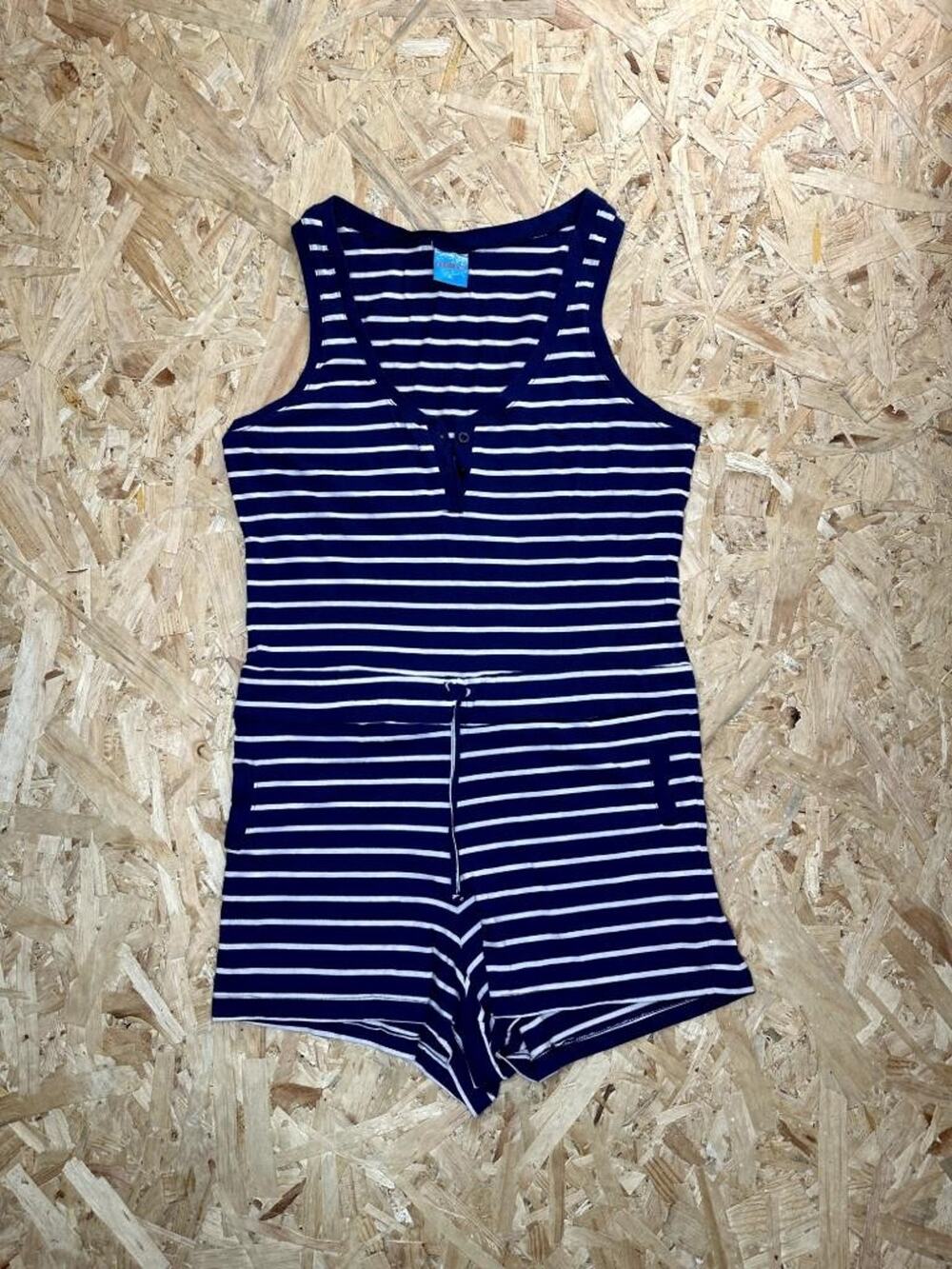 Formula 1 Girls Romper Size XL Blue White Striped Sleeveless Knit One Piece